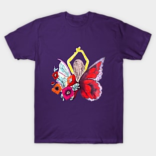 Woman Butterfly & Flower T-shirt T-Shirt